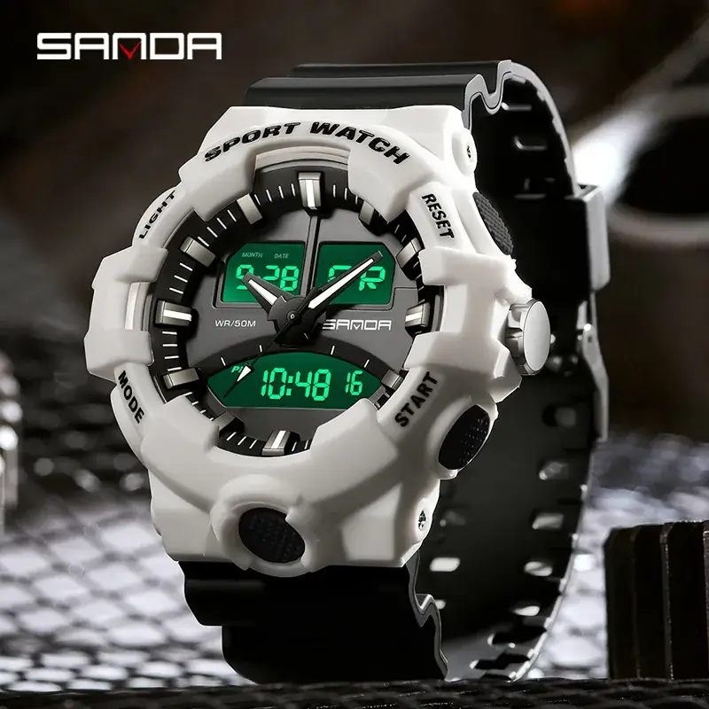 Sanda Waterproof Dual Display Sports Watch for Men Women - Image 13