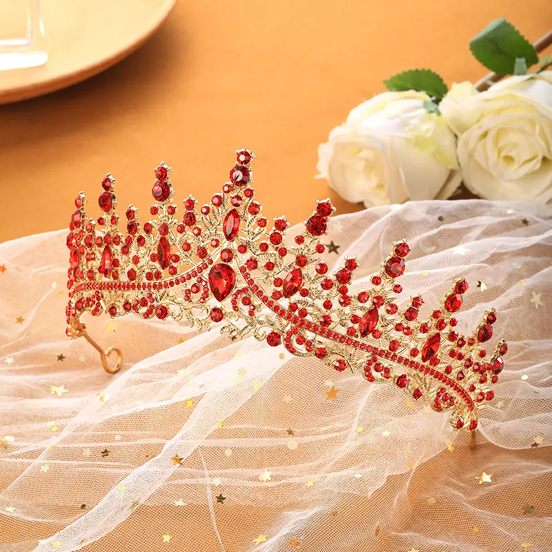 Bridal Crown with Rhinestones & Pearls for Girls