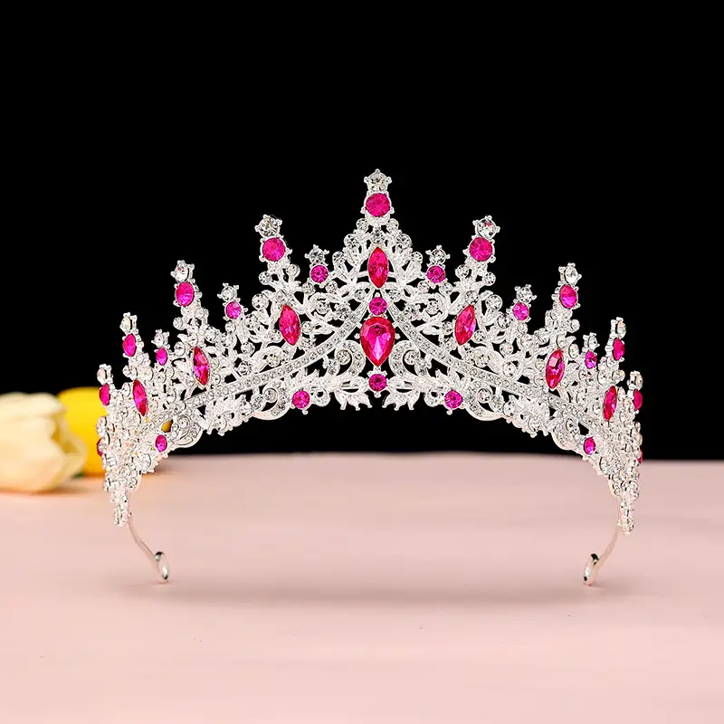 Bridal Crown with Rhinestones & Pearls for Girls