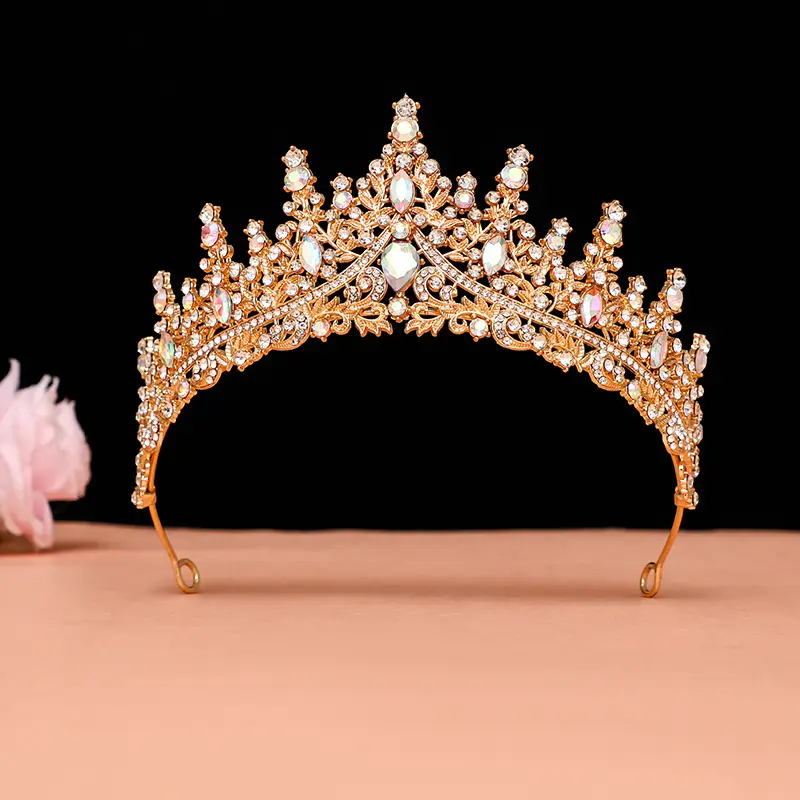 Bridal Crown with Rhinestones & Pearls for Girls