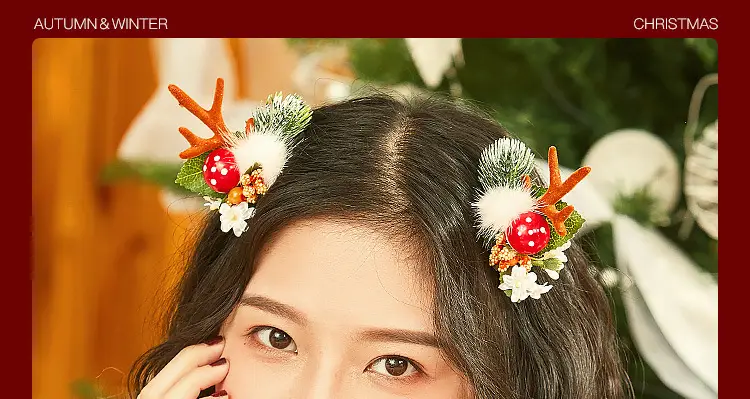 Christmas Deer Horn Hairbands for Girls & Women — feature 3
