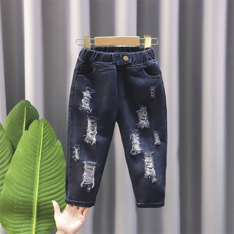 Boys Ripped Denim Shorts Light Blue Medium Small