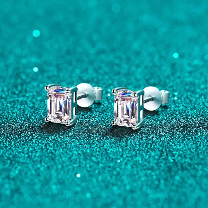 Xindeyi S925 Sterling Silver Earrings with Moissanite - Image 4