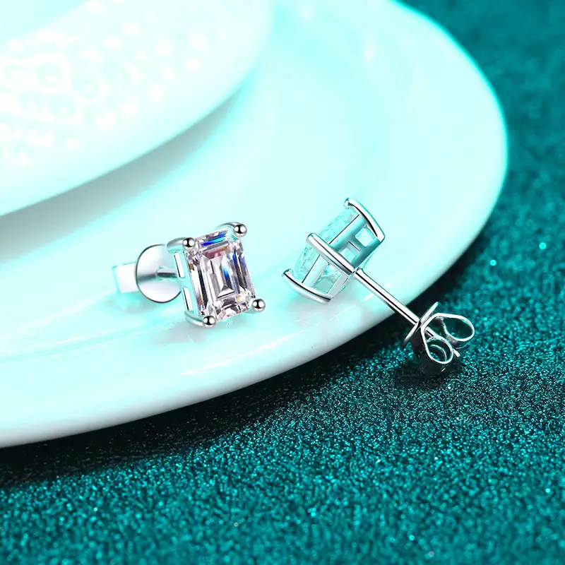 Xindeyi S925 Sterling Silver Earrings with Moissanite - Image 5