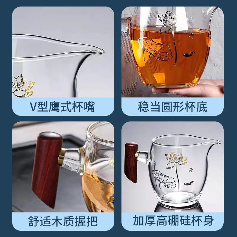 Heat-Resistant Glass Tea Cup with Wooden Handle - Image 8