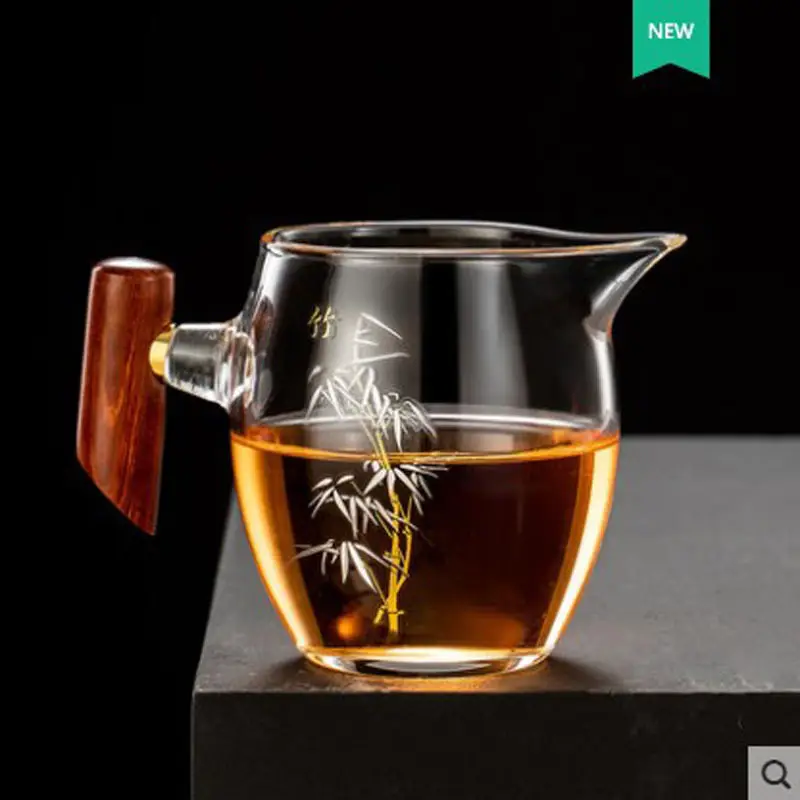 Heat-Resistant Glass Tea Cup with Wooden Handle - Image 3