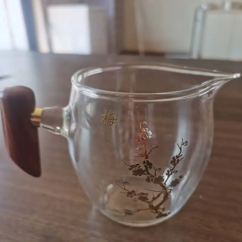 Heat-Resistant Glass Tea Cup with Wooden Handle - Image 4