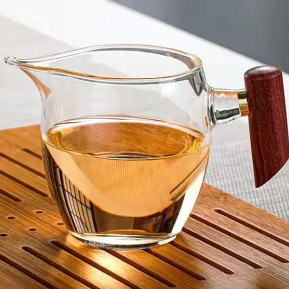 Heat-Resistant Glass Tea Cup with Wooden Handle - Image 5