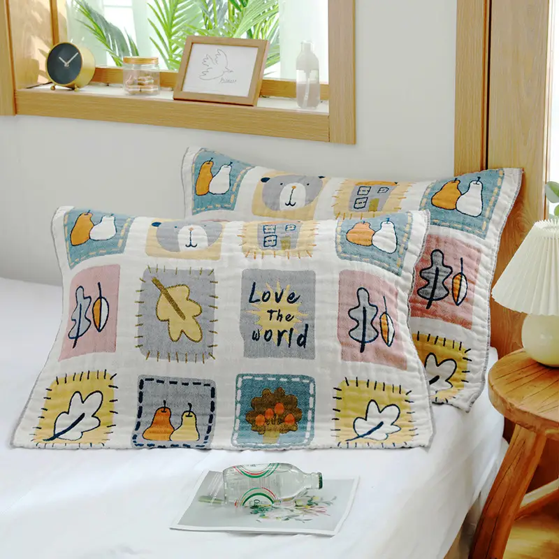 Cartoon Cartoon Pillow Set Cotton Adult Couple Children Single Student - Image 3