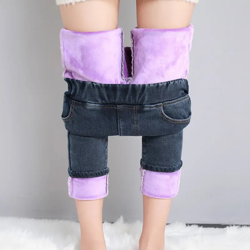 Women Fleece Lined Jeans Autumn Winter 2023 - Image 5