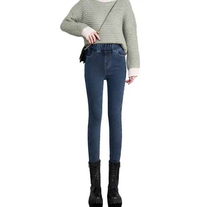 Women Fleece Lined Jeans Autumn Winter 2023 - Image 7