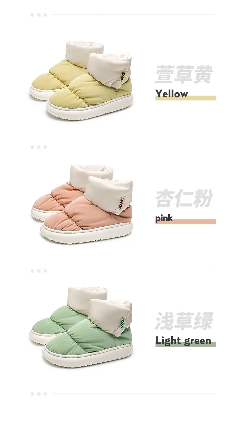 Lidani cotton slippers men's bag with winter indoor home down cloth warm non-slip thick bottom cotton shoes women wholesale — feature 20