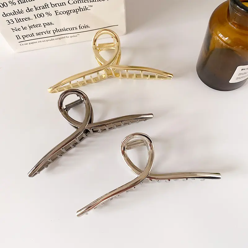 Oversized Metal Hair Clip Matte Back Head Updo - Image 4