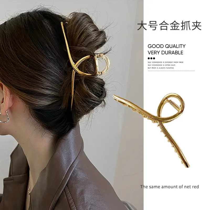 Oversized Metal Hair Clip Matte Back Head Updo - Image 5
