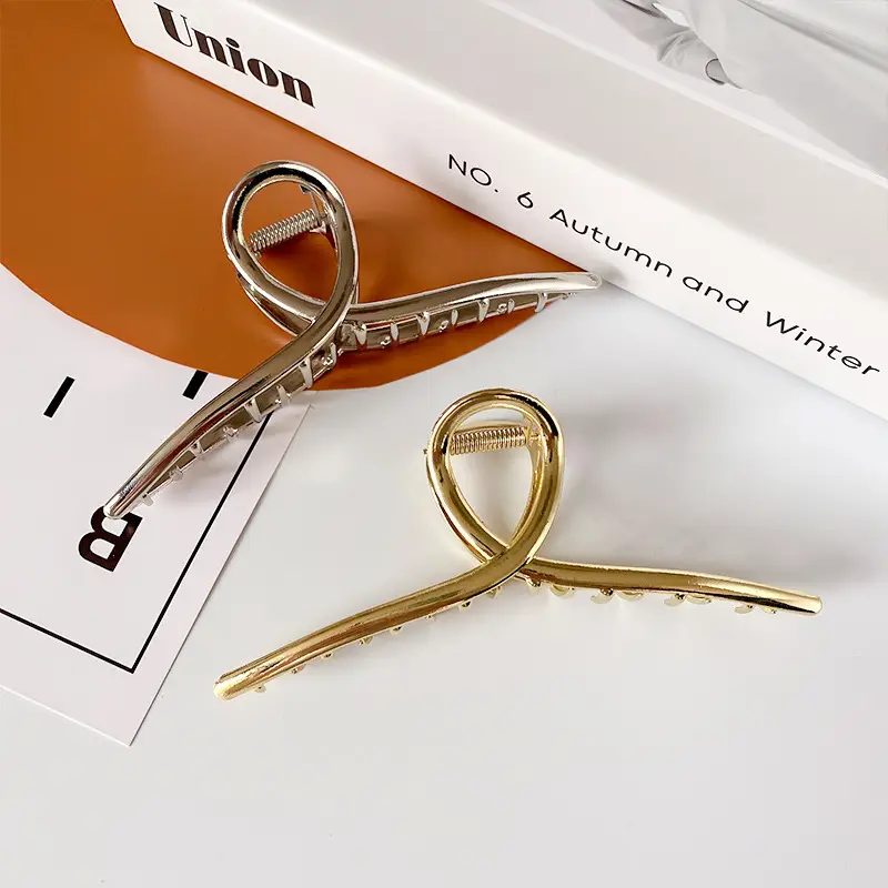 Oversized Metal Hair Clip Matte Back Head Updo - Image 6