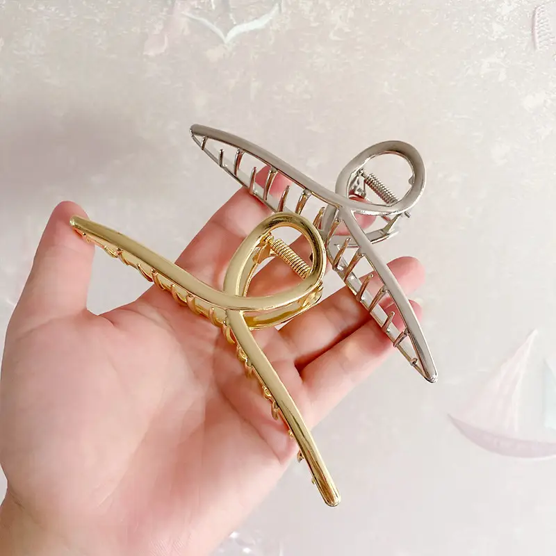 Oversized Metal Hair Clip Matte Back Head Updo - Image 7