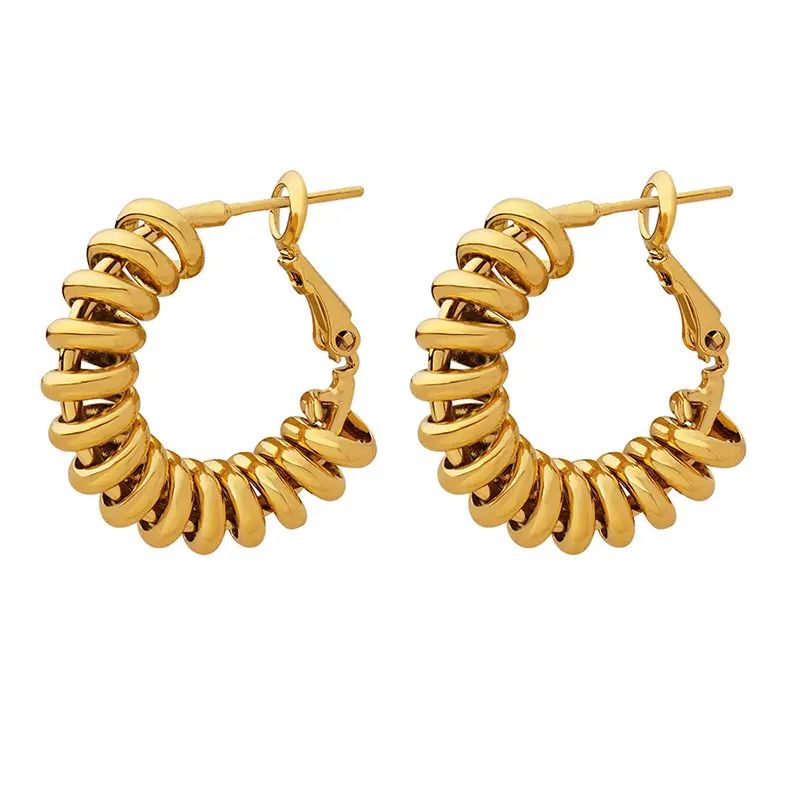 Spiral Buckle Earrings Copper Neutral Style