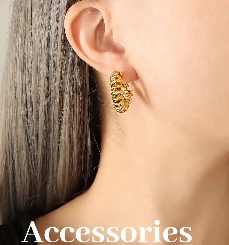 Spiral Buckle Earrings Copper Neutral Style — feature 10