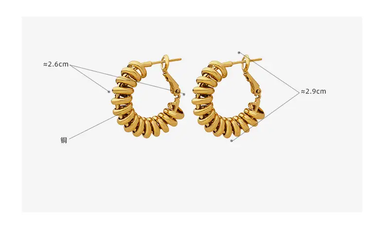 Spiral Buckle Earrings Copper Neutral Style — feature 12