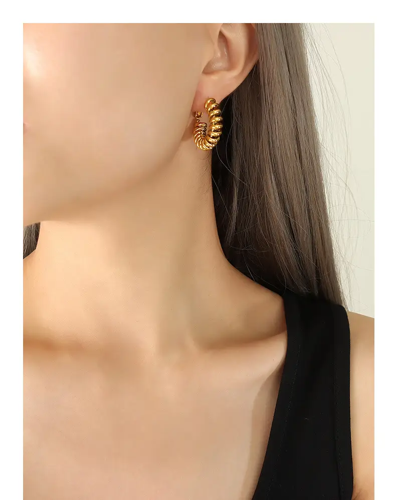 Spiral Buckle Earrings Copper Neutral Style — feature 18