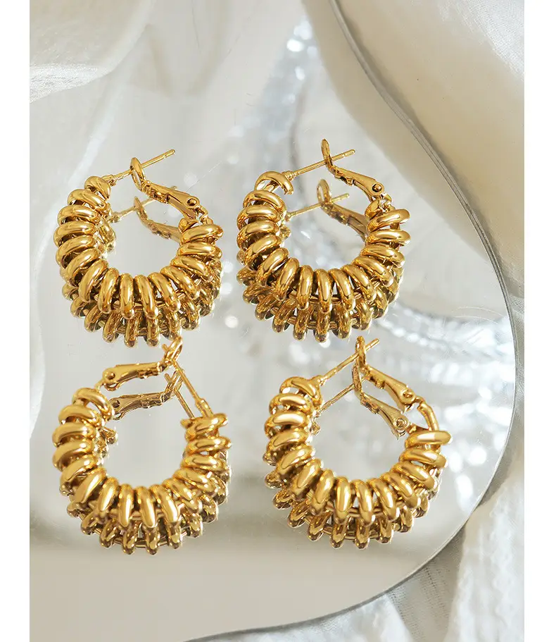 Spiral Buckle Earrings Copper Neutral Style — feature 20