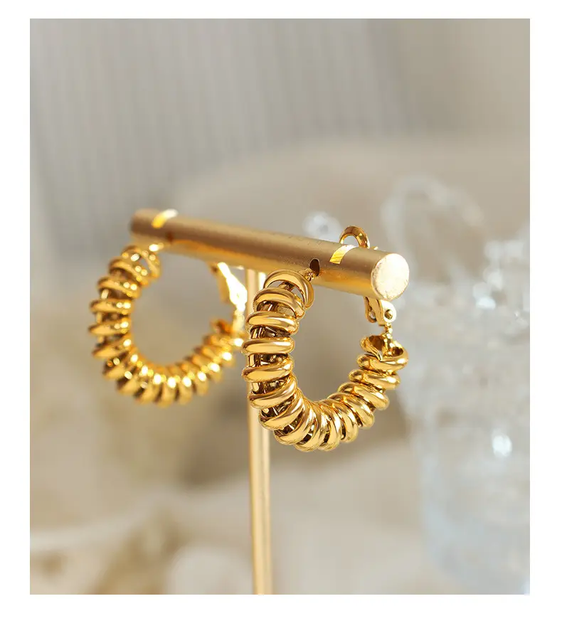 Spiral Buckle Earrings Copper Neutral Style — feature 21