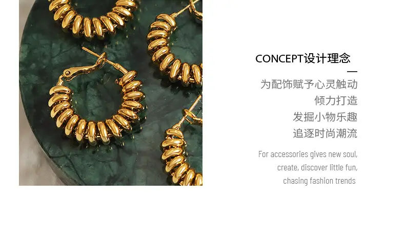 Spiral Buckle Earrings Copper Neutral Style — feature 24