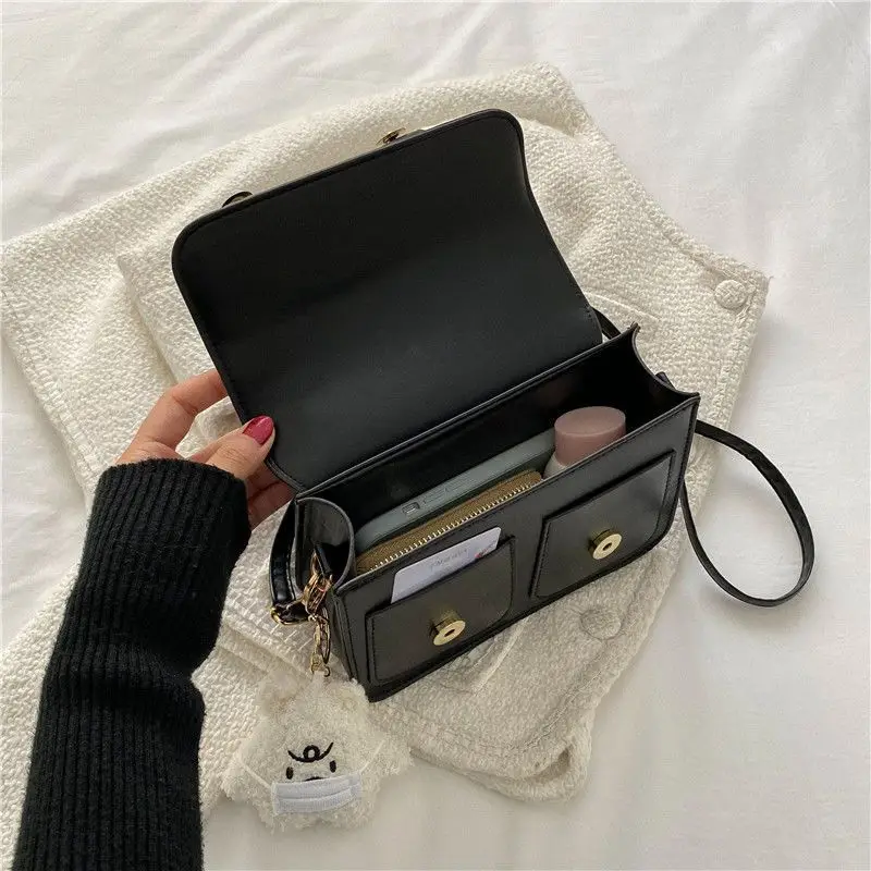 Women's Square Handbag Beige Retro Style 2026 - Image 8