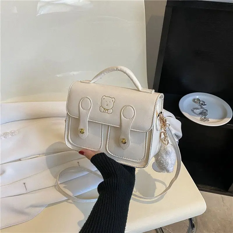 Women's Square Handbag Beige Retro Style 2026 - Image 9