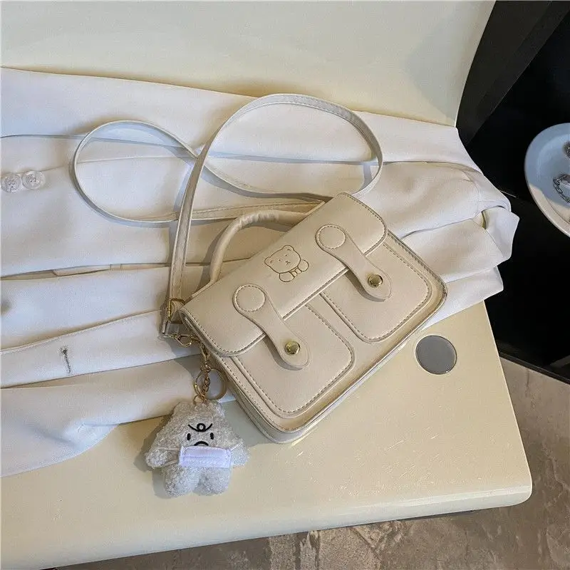 Women's Square Handbag Beige Retro Style 2026 - Image 10