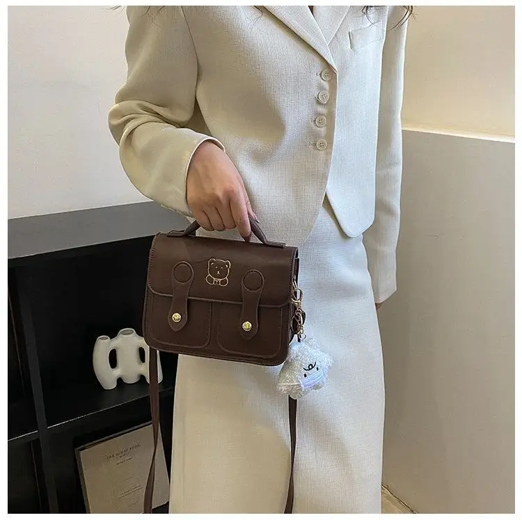 Women's Square Handbag Beige Retro Style 2026 — feature 12
