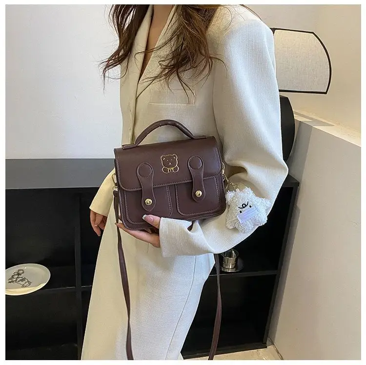 Women's Square Handbag Beige Retro Style 2026 — feature 13
