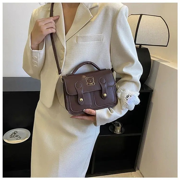 Women's Square Handbag Beige Retro Style 2026 — feature 15