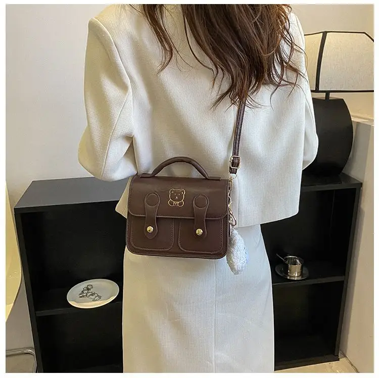 Women's Square Handbag Beige Retro Style 2026 — feature 16