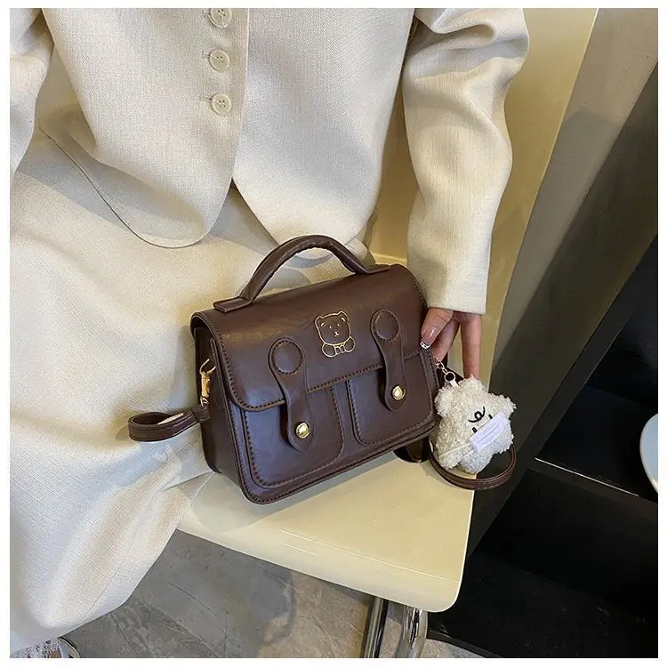 Women's Square Handbag Beige Retro Style 2026 — feature 18