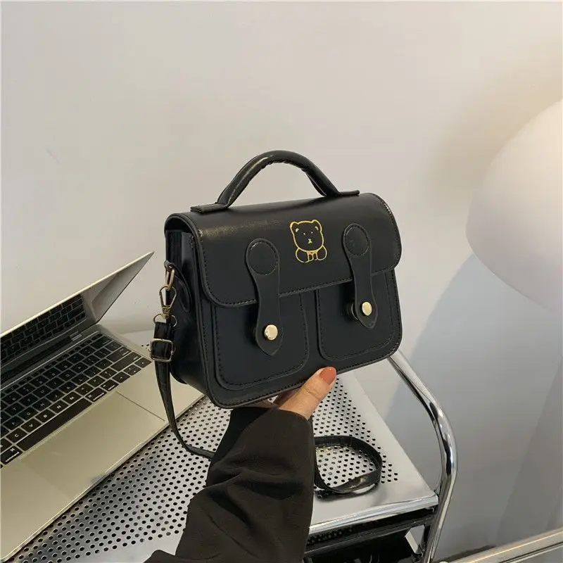 Women's Square Handbag Beige Retro Style 2026 - Image 2