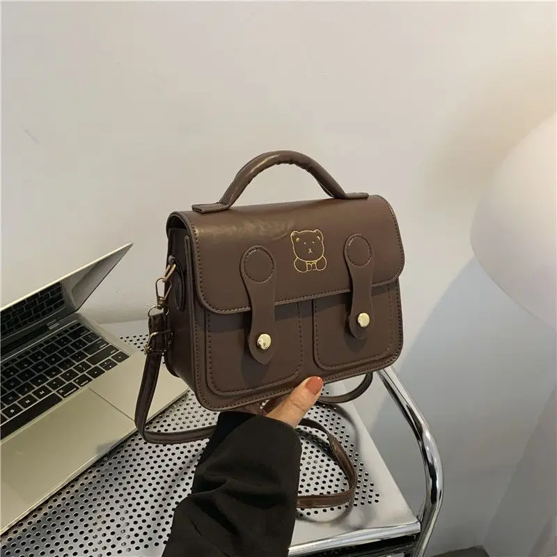 Women's Square Handbag Beige Retro Style 2026 - Image 3