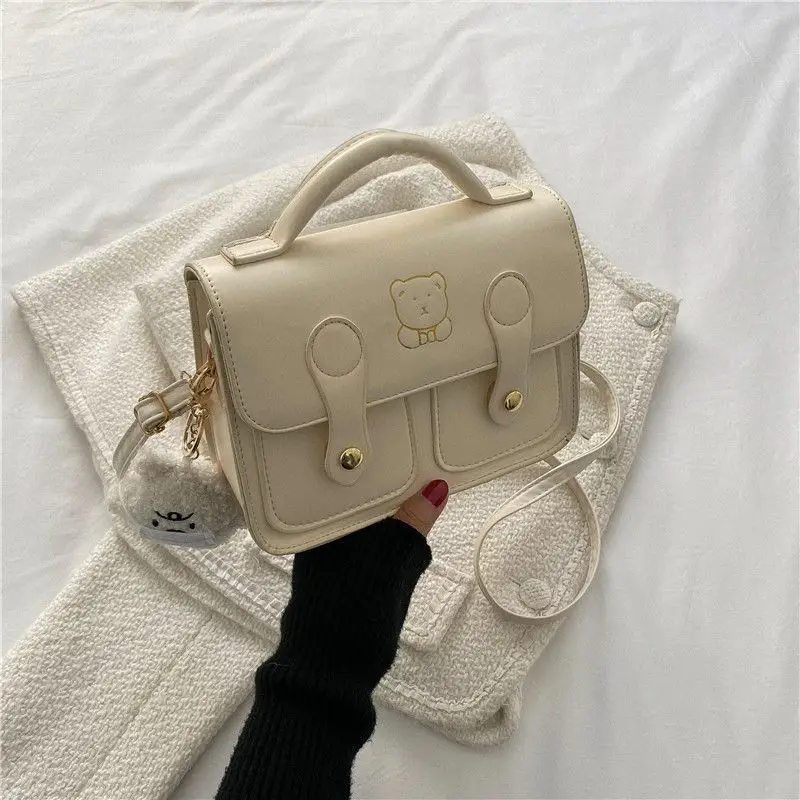 Women's Square Handbag Beige Retro Style 2026 - Image 4