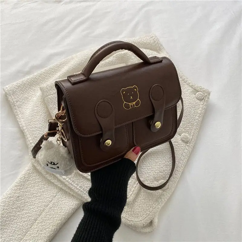 Women's Square Handbag Beige Retro Style 2026 - Image 6