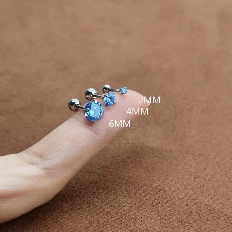 S999 Klein Blue Zircon Earrings for Women - Image 4