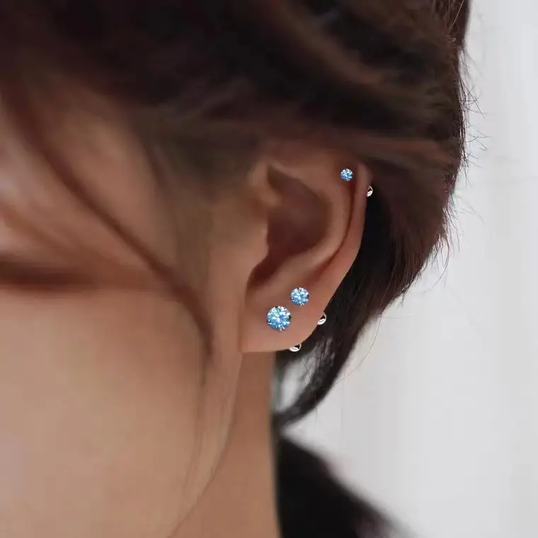 S999 Klein Blue Zircon Earrings for Women - Image 5