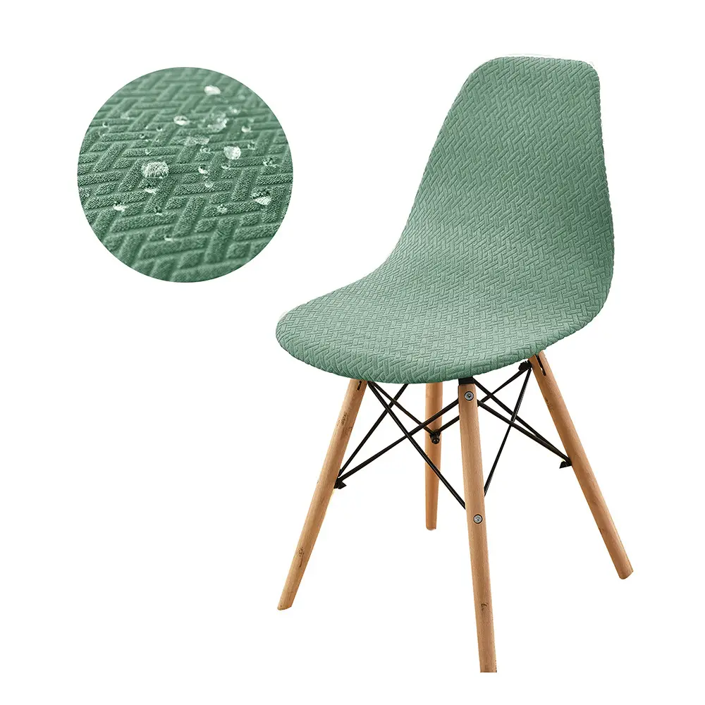 New Knitted T-Shape Chair Cover Brown Elastic Non-Slip - Image 5