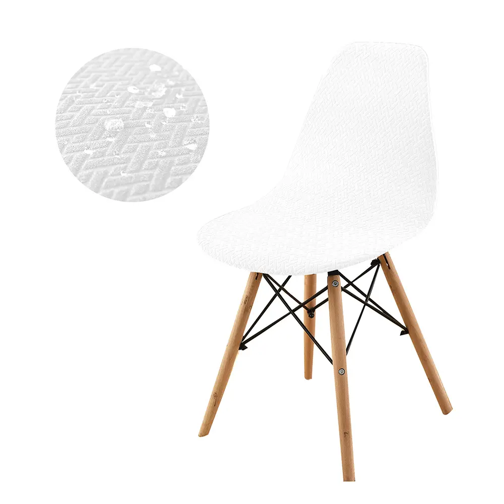 New Knitted T-Shape Chair Cover Brown Elastic Non-Slip - Image 6