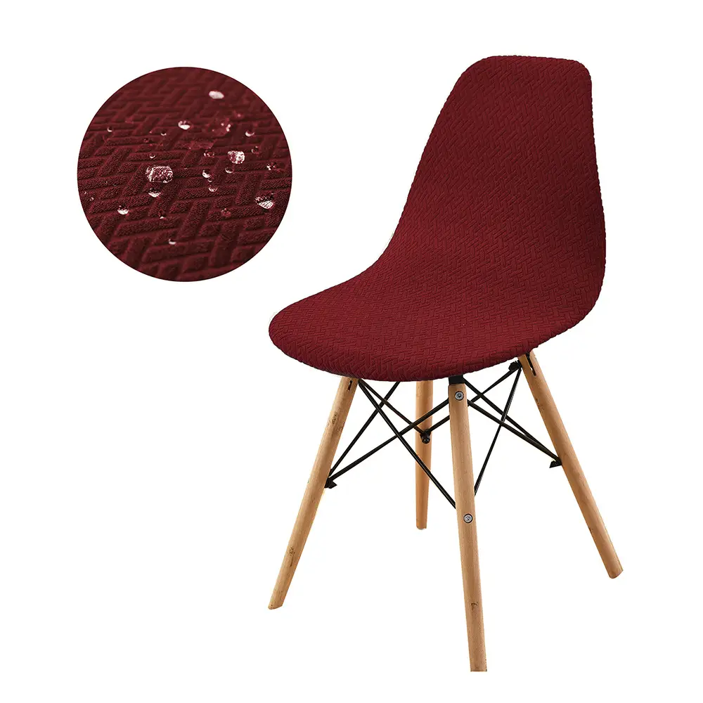 New Knitted T-Shape Chair Cover Brown Elastic Non-Slip - Image 7