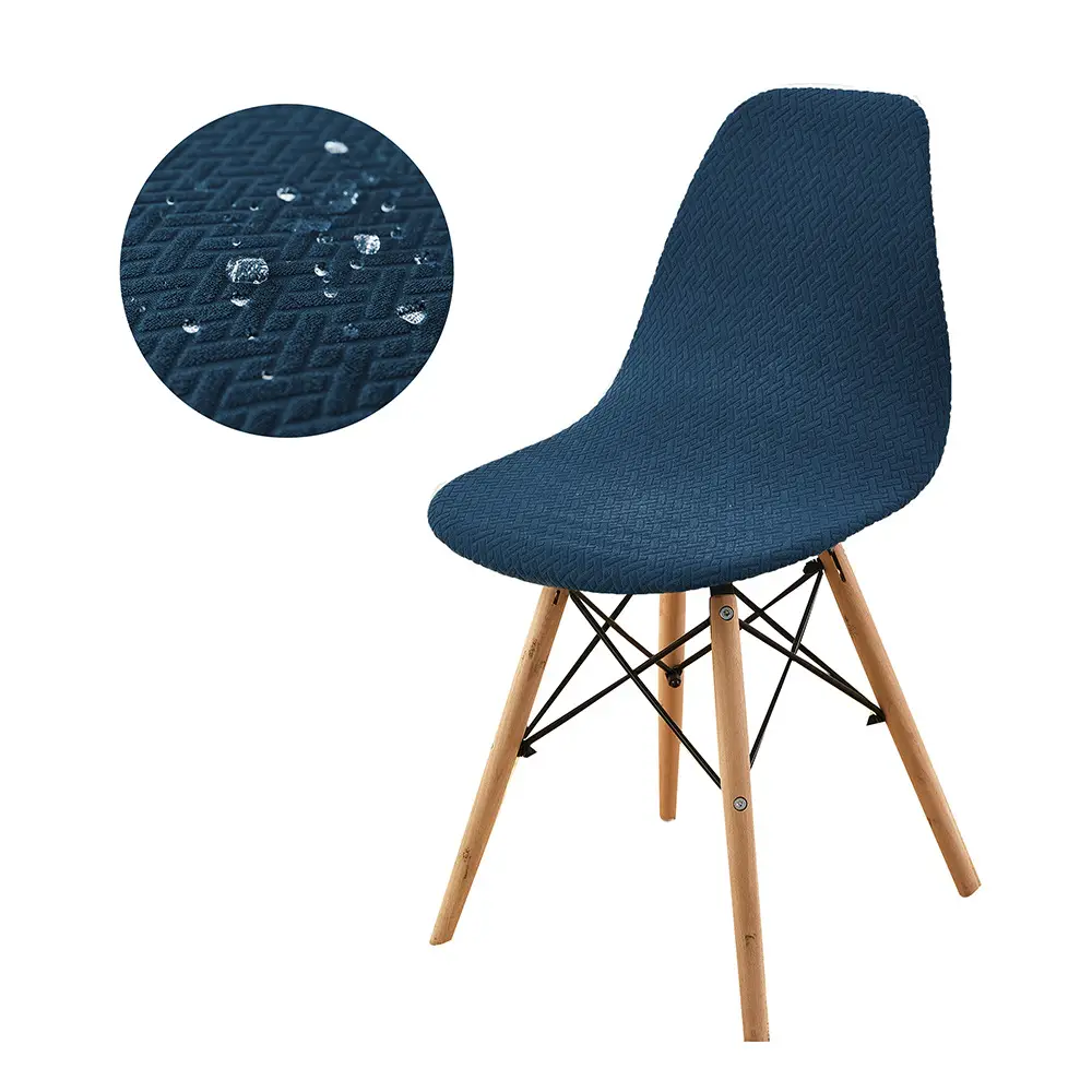 New Knitted T-Shape Chair Cover Brown Elastic Non-Slip - Image 8
