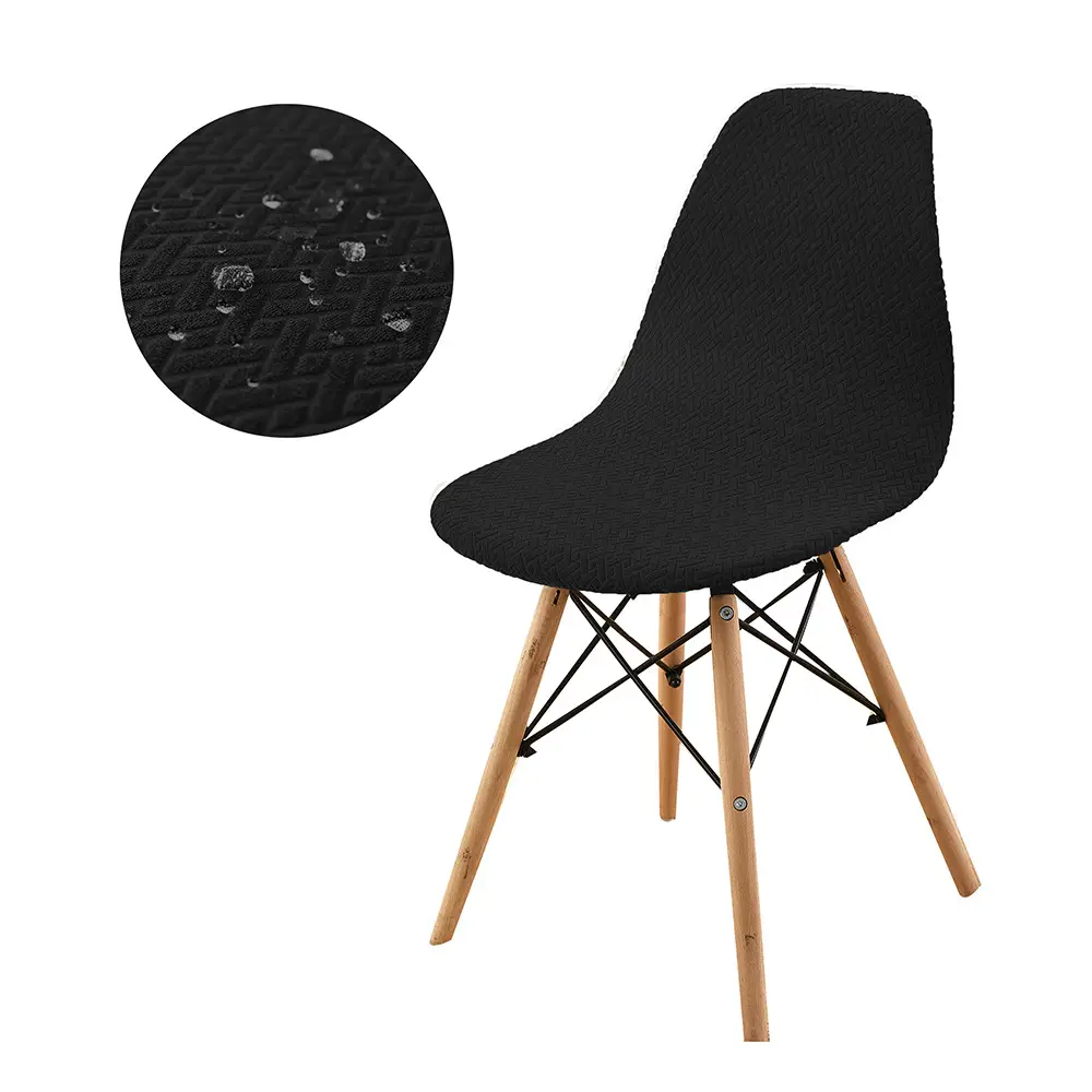 New Knitted T-Shape Chair Cover Brown Elastic Non-Slip - Image 9