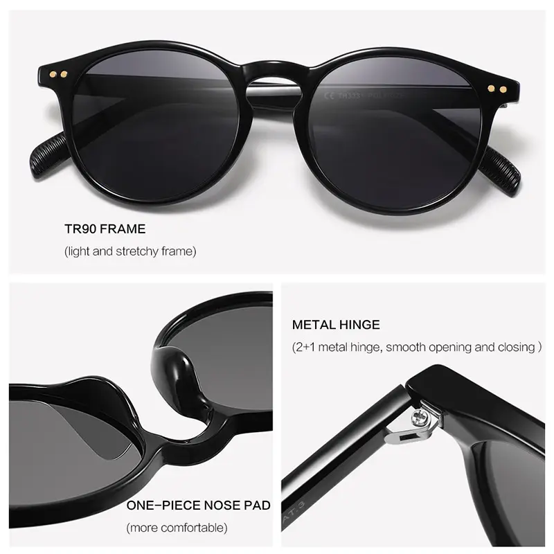 Men Polarized Sunglasses Black Blue Lenses - Image 10