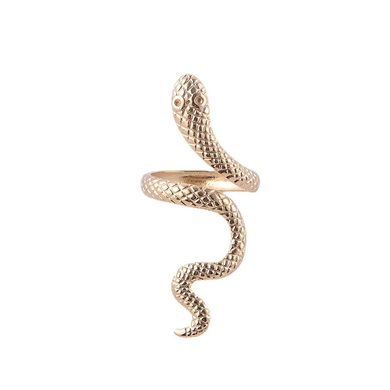 Gold Snake Adjustable Titanium Ring for Men Women - Image 7