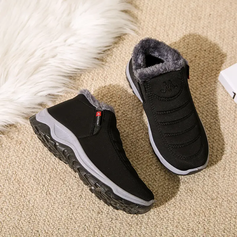 Winter Old Beijing Cloth Shoes Unisex fleece-lined Thickened Walking Shoes for Middle-aged and Elderly Warm Non-slip Cotton Boots Snow Boots