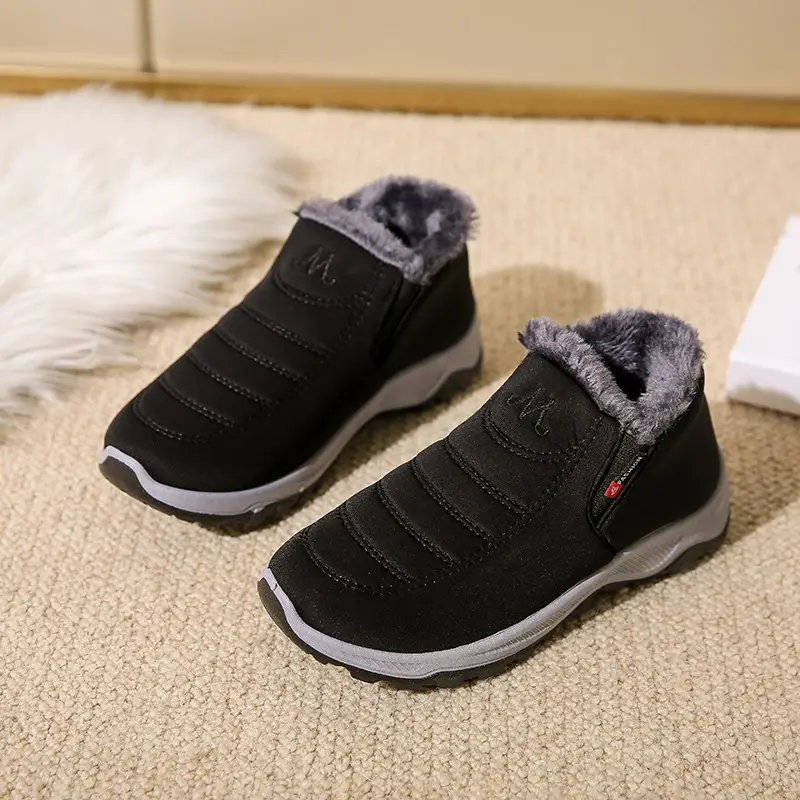 Winter Old Beijing Cloth Shoes Unisex fleece-lined Thickened Walking Shoes for Middle-aged and Elderly Warm Non-slip Cotton Boots Snow Boots
